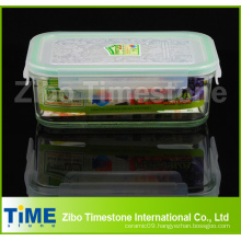 High Borosilicate 900ml Rectangular Food Storate Box With Plastic  Tight Cover